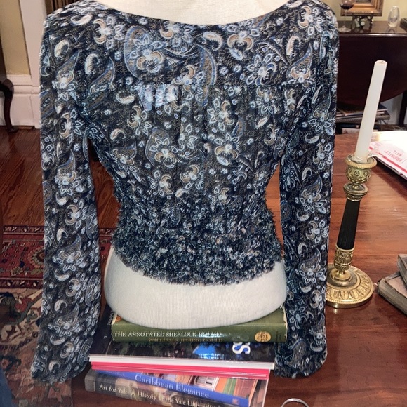 Free People Lolita Floral Print Blouse Dark Combo - Picture 7 of 8